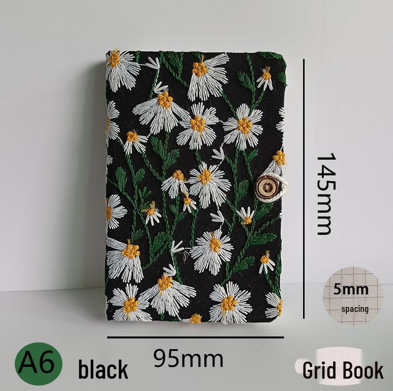 A6 Embroidery Cloth Notebook: Student Planner & Diary