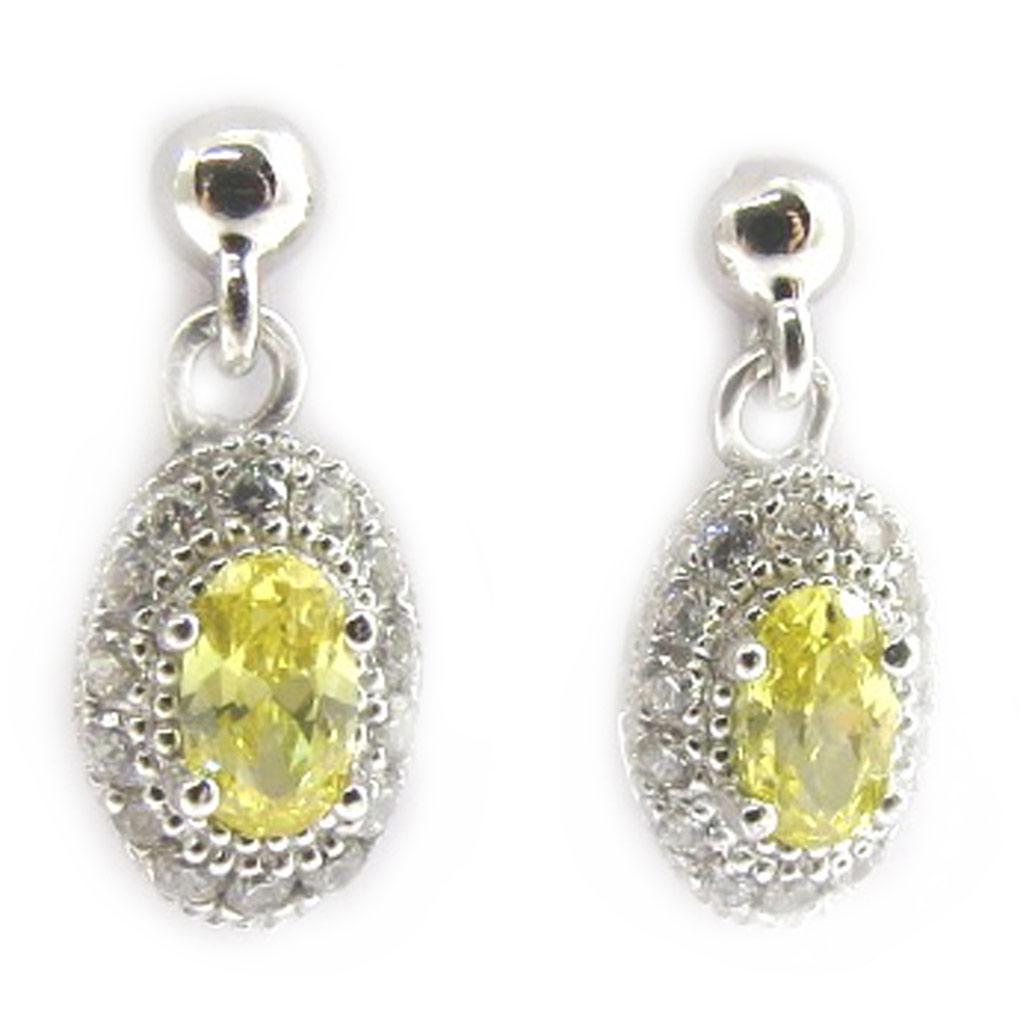 Altesse [L2968] - Boucles argent 'Scarlett' jaune topaze blanc