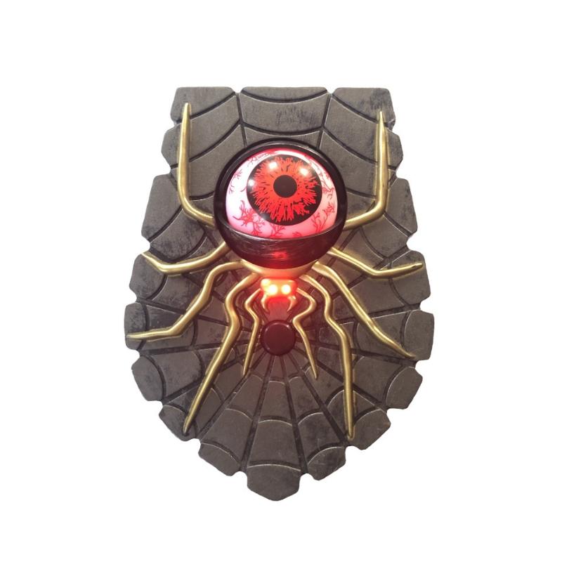Enøyd Dørklokke Halloween Hjemmedekorasjon Edderkopp Dørklokke Med Skummel Glød/Spøkelseslyd Kreativ Skummel Edderkopp Øyekule Dørklokke