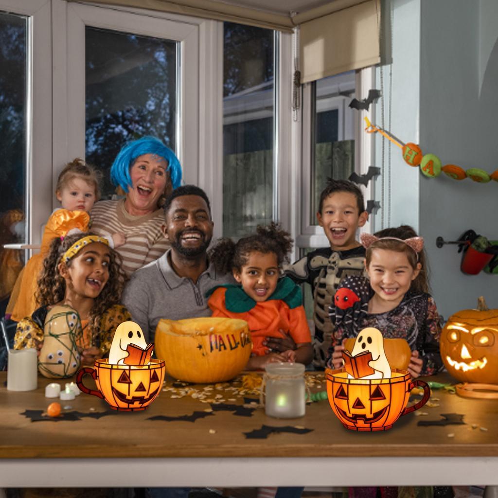 Halloween Resin Decorative Lamp For Home Party Indoor Outdoor Festival Display Hand Carved Artwork Safe Crafts