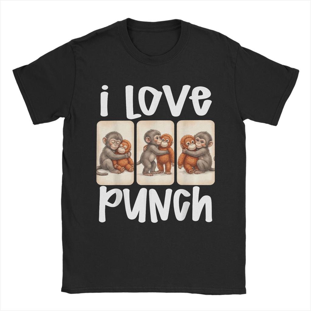Monkey Punch I Love Punch Tshirt Summer Cotton T Shirts For Adult Trending Casual Tshirt Short Sleeve Street Style Tops