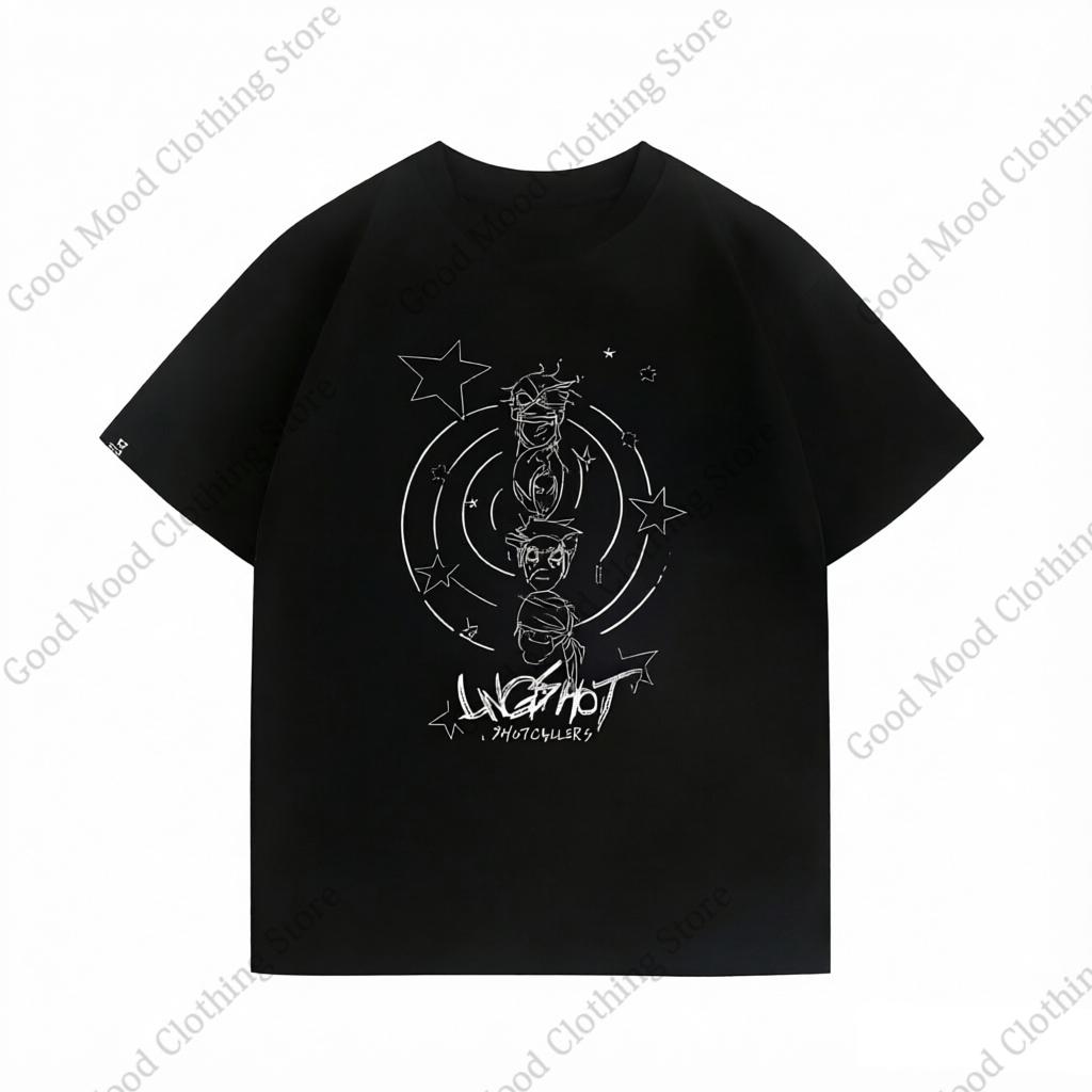LNGSHOT T Shirt Kpop Fashion OHYUAL WOOJIN Louis RYUL Same Tshirt Unisex Women Summer High Quality Cotton Short Sleeve Tee Tops