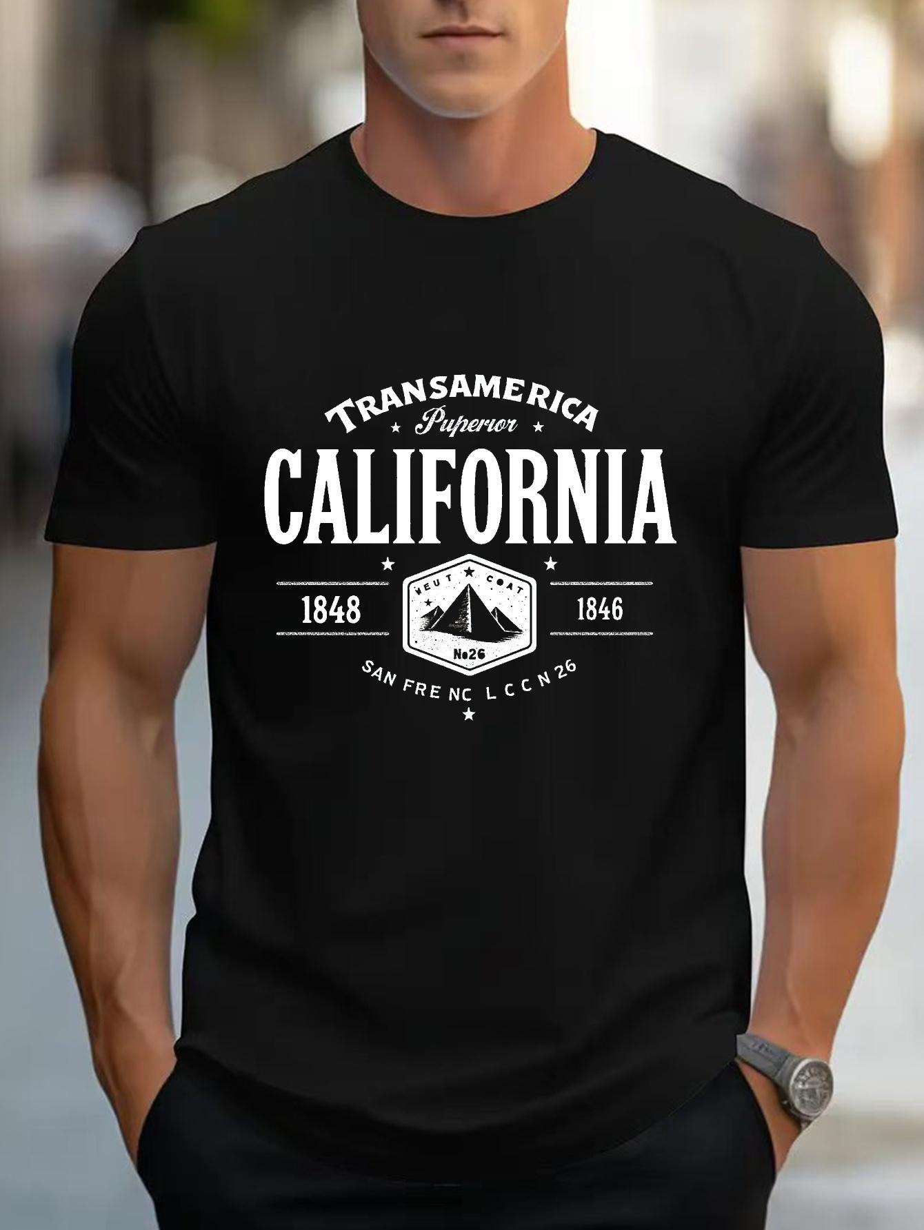 Vintage Transamerica Graphic T-shirt - White California Tee with M