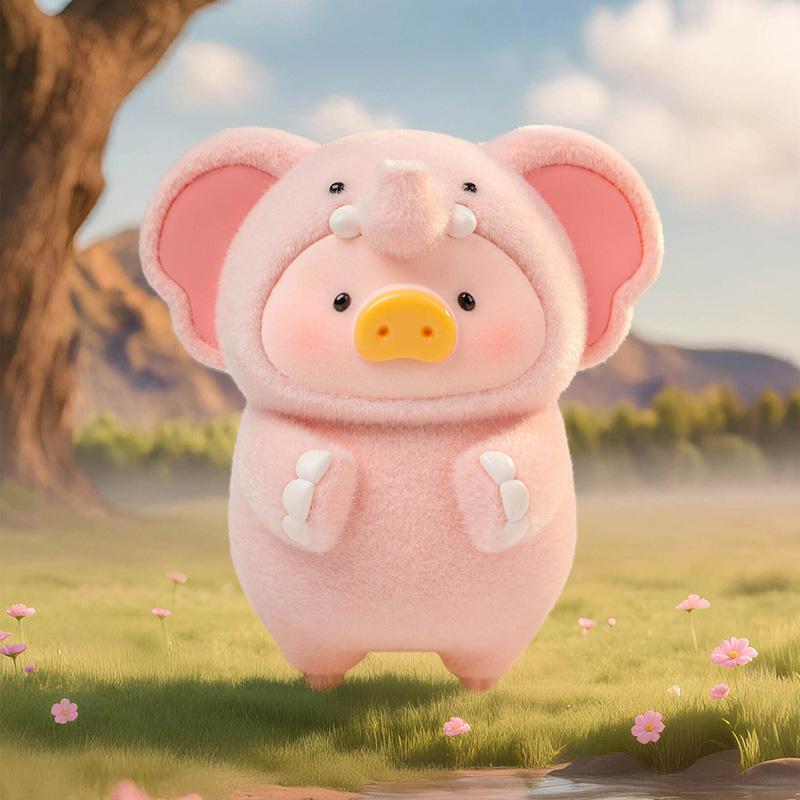 Genuine Lulu The Piggy Animal Party Series Figurine Cute Lulu Pig Doll Model Decor Toy Girl Surprise Gift