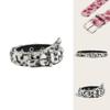 Leopard Print Belt With Gold Alloy Buckle For Womens Fashion And Casual Wear