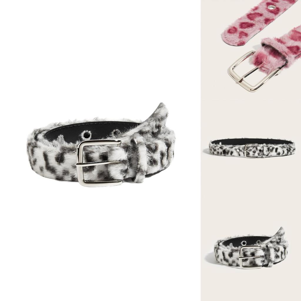 Leopard Print Belt With Gold Alloy Buckle For Womens Fashion And Casual Wear