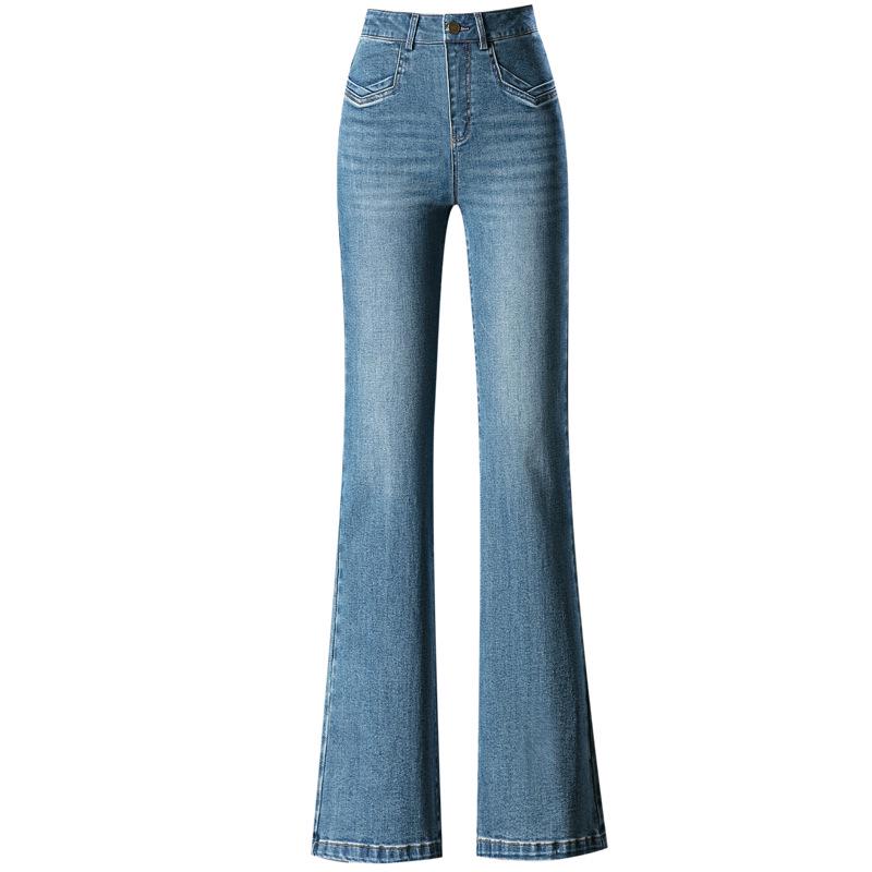 2025 High-Waisted Slimming Bootcut Jeans for Women - Elastic Flare Pants for Middle-Aged Moms, Spring & Autumn Collection