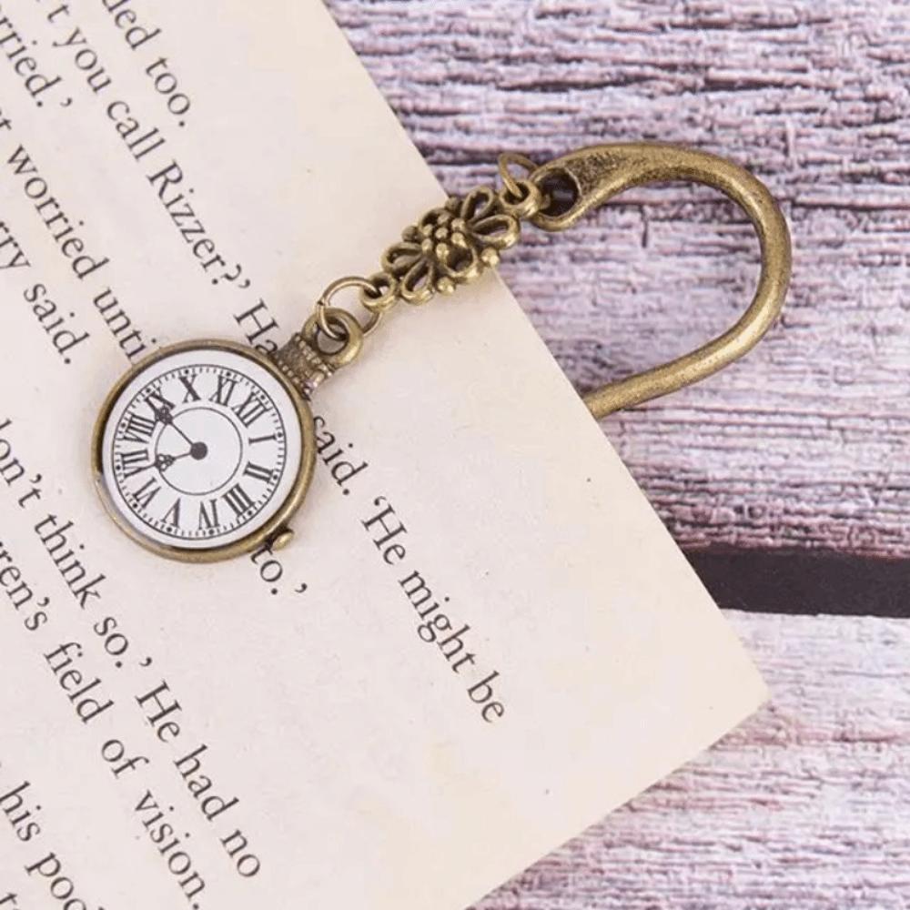 Metal Pocket Watch Bookmark Alloy Metal Page Marker Portable Vintage Bookmark Office