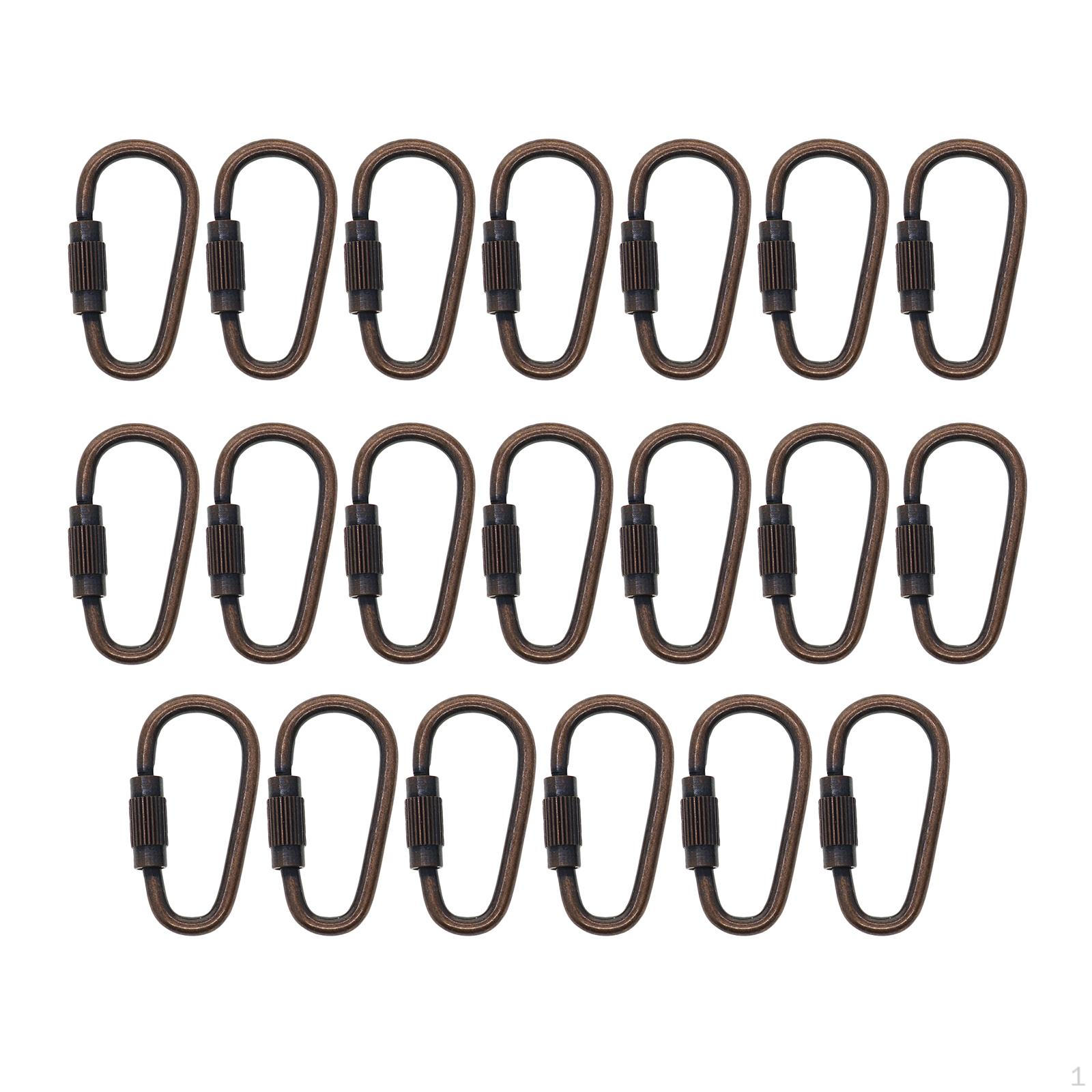20PCS Small Locking Carabiner Clips D-Ring Lightweight Keychain Clip for indoor and outdoor