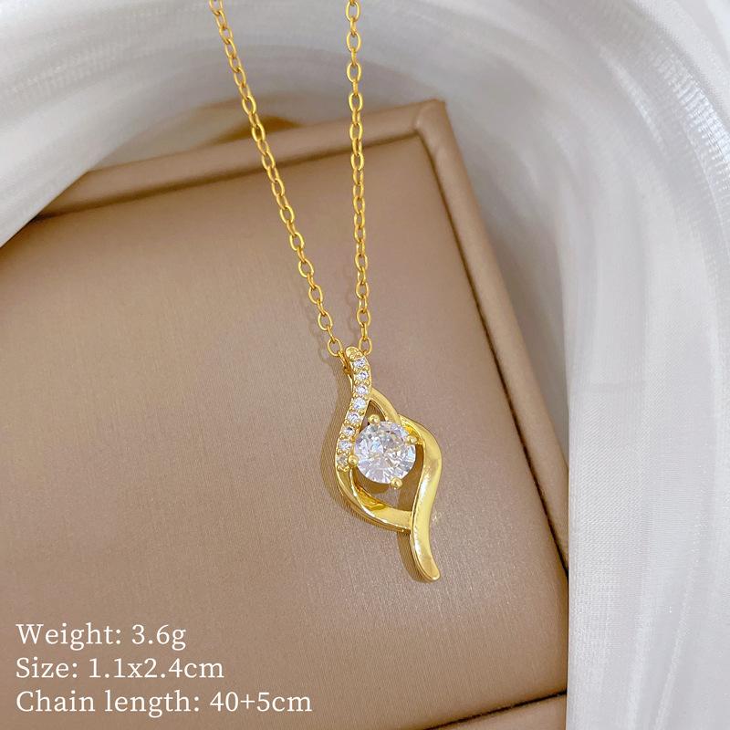 Micro-Inlaid Real Gold Full Diamond Light Luxury Small Waist Necklace Women'S New Collarbone Chain Light Luxury Niche Design Sense