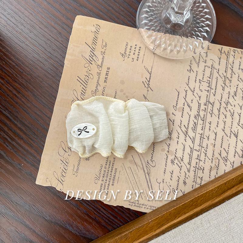Korean Crinkled Gauze Bow Knot Ballet Lace Hairpin Hair Accessory