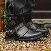 Fashion Luxury Brand Men's Boots Retro Side Zip Ankle Boots High Quality Casual Leather Boot Fashion Motorcycle Boots for Men Punk Botas