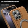 Magsafe Magnetic Metal Car Bracket Ring Luxury Matte Leather Phone Case For iPhone 16 Pro Max 14 11 12 13 15 Pro Max Back Cover