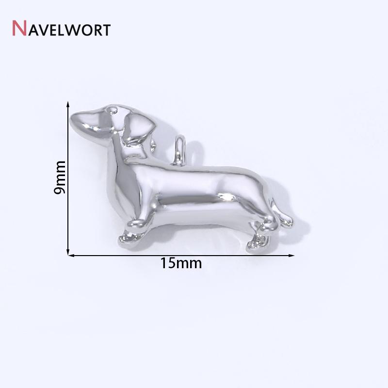 14K Gold Plated Brass Metal Dog Charms Pendant Animal Charms Pendant DIY Bracelet Necklace Making Accessories Jewelry Materials