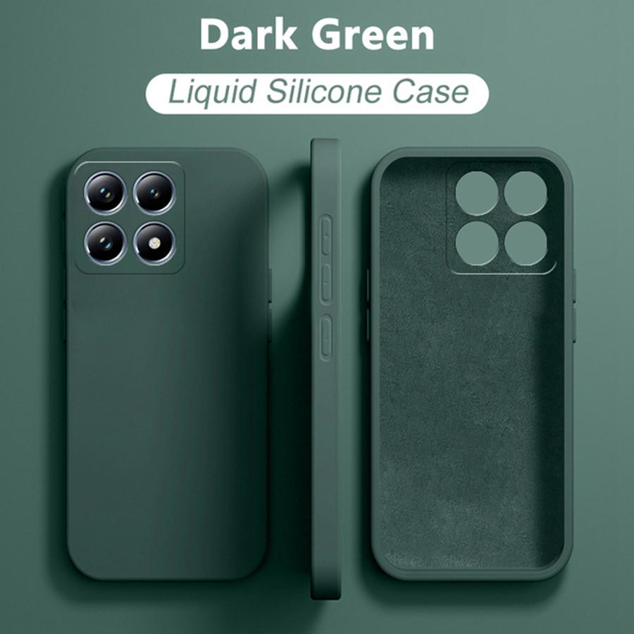 

Жидкий силиконовый мягкий чехол для телефона Xiaomi 14T / 14T Pro Redmi 14C 4G XiaoMi 14T Pro полночь зеленый