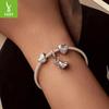 925 Sterling Silver Shining Heart Beads, Love Tree Of Life Diy Bracelet Accessories Valentine'S Day Series