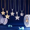 Simple Design Star Zircon Pendant Necklace Stainless Steel Chain Fashion Geometric Choker Jewelry Party Gifts For Women Girls