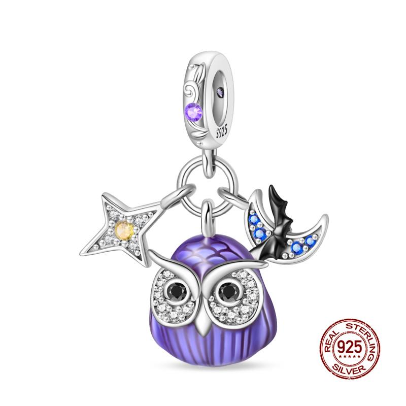 Original Charms Copper Halloween Series & Flying Witch Pendant Charms Fits 3Mm Original Bracelet For Women Diy Jewelry Gifts