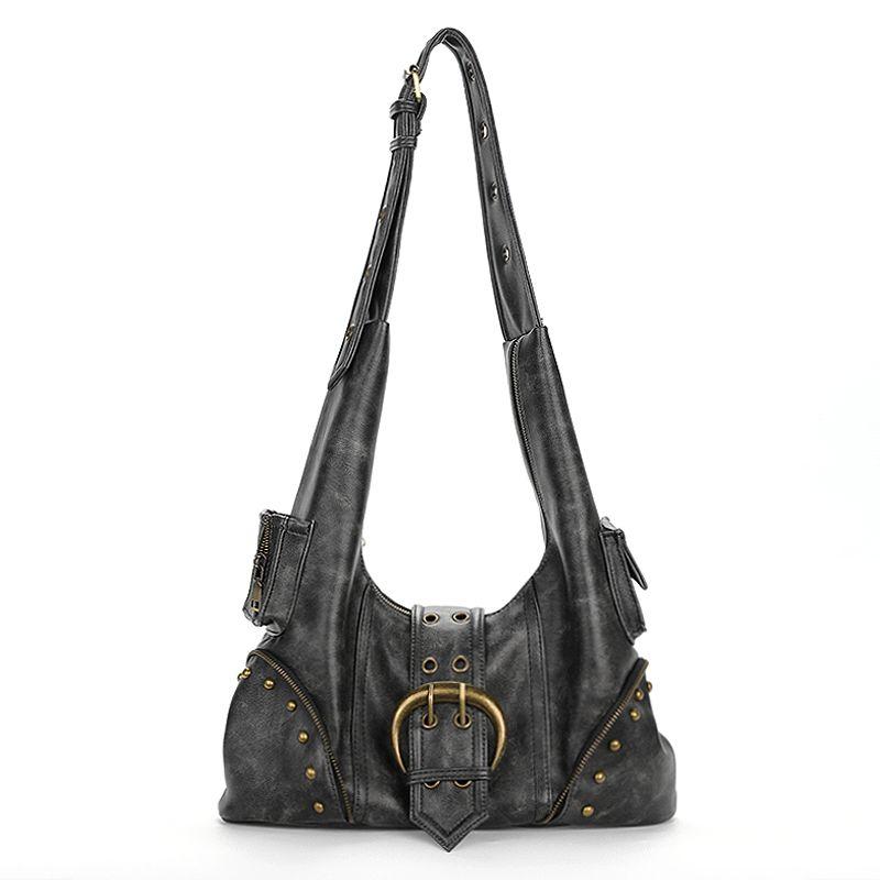

Jane/Original Western Rock Desert Waste Soil Wind Retro Motorcycle Bag Rugged Black Sexy Rivet Crossbody Bag Desert Black/In Stock