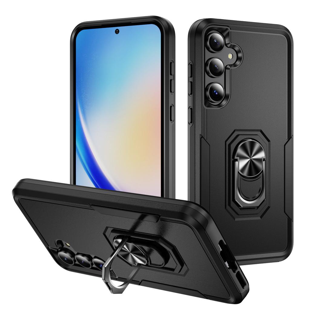 Pancerne etui na telefon dla Samsunga Galaxy S24 S22 S21 S23 Ultra Plus A55 A15 A35 5G A54 A14 A53 A05S z uchwytem pierścieniowym, wstrząsoodporny pokrowiec