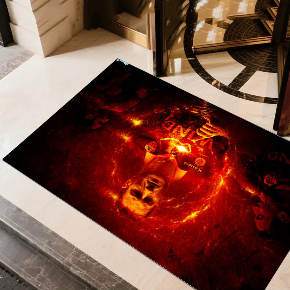 Dynamic Soccer Player Action Carpet Perfect for Outdoor Dining Room Foyer Balcony Anti-slip Rug Office home decor Perfect Gift for Friends & Family