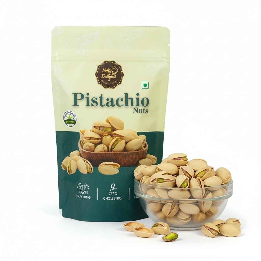

Nutty Delights Premium Pistachios 200g | Roasted,| Pista,| Dry Fruit,| High Protein, | Power Snack| Healthy & Tasty, | High in Protein & Dietary