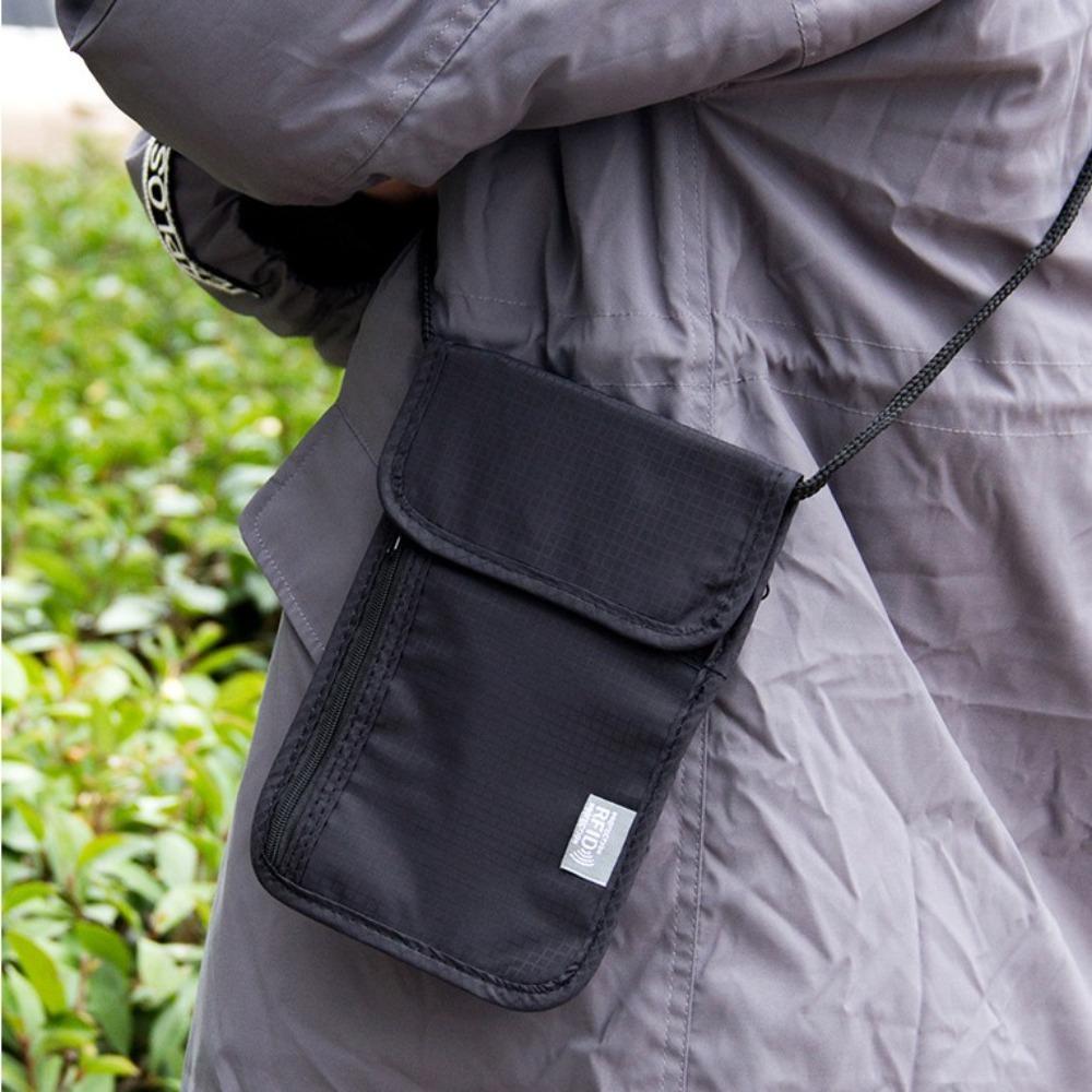 Rfid-Blocking Neck Wallet Neck Hanging Document Credit Case Safety RFID Passport Bag  Travel
