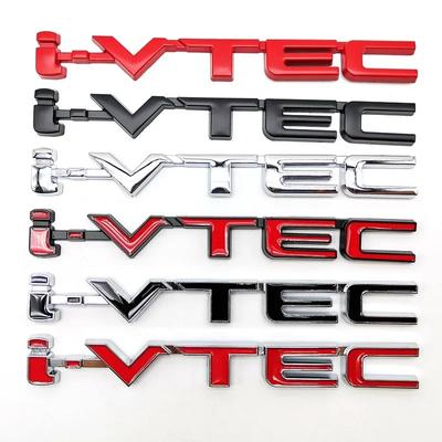 Lettres de voiture en métal chromé 3D Badge de coffre arrière Emblème Logo IVTEC I VTEC Autocollant pour City Civic Accord Jazz CRV Accessoires