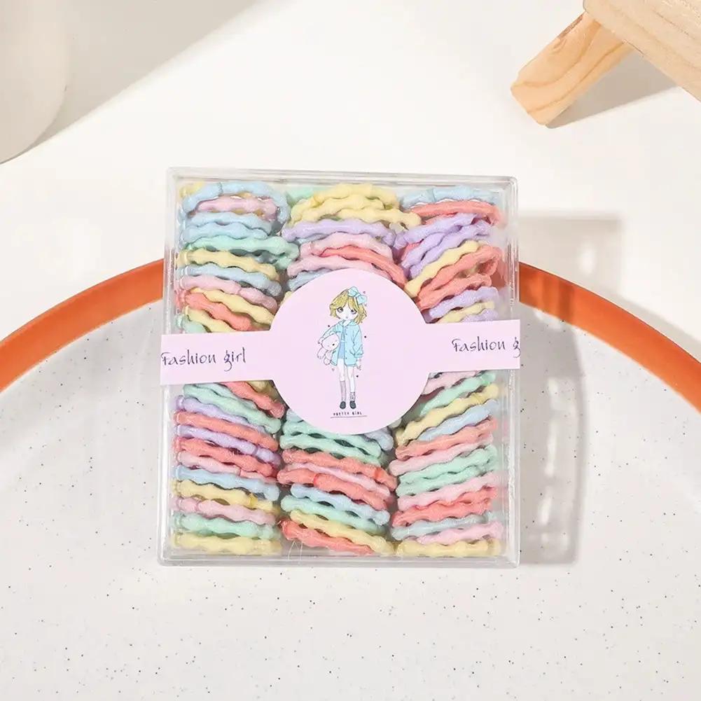 100pcs/set Colorful Hair Bands Girl Candy Color Elastic Rubber Band Hair Band Child Baby Headband Scrunchie Hair Accessories