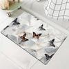 Floral Butterfly Delicate Elegant Carpet Mat Rug Non Slip Easy Clean Home Decor for Bathroom Living Bedroom Door Indoor