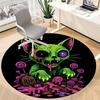 1pc Zombie Cat Office Round Area Rug, Under Office Chairs Bedroom Living Room Home Decor, Room Deco
