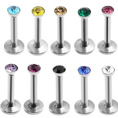 RUI RUI YU Juego de 10 anillos para labio de acero inoxidable hipoalergénico, multicolor, para tragus y hélice