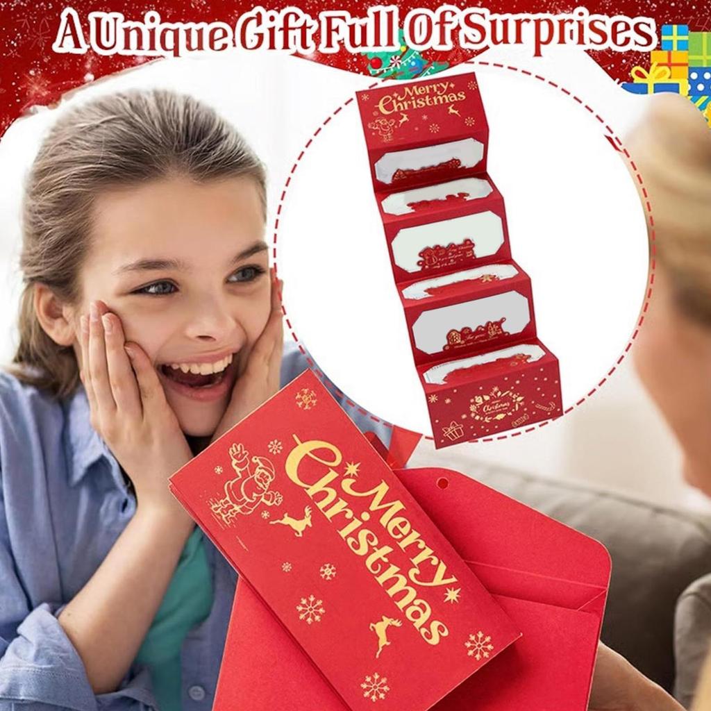 Christmas Money Envelope Cash Holder Gift Card Sleeve Holiday Stocking Stuffer Creative Fun Decor for Kids Adults Family Friends