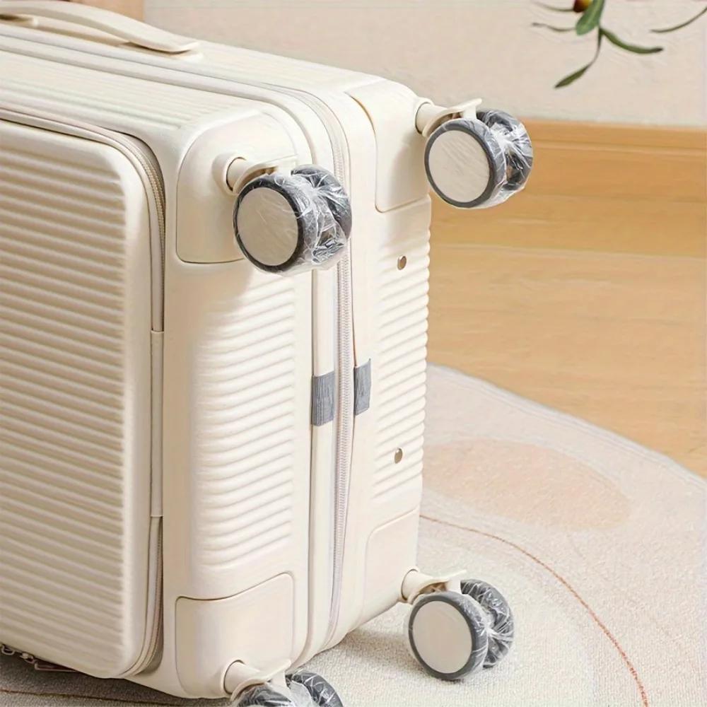50/100pcs Luggage Wheel Covers - Dustproof Suitcase Protectors Wheel, Disposable Travel Accessories for Trolley Cases