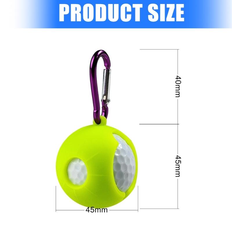 Silicone Golf Ball Holder Protective Bag with Aluminum Hook Golf Ball Storage Sleeve Waist Holder Golf Accessories