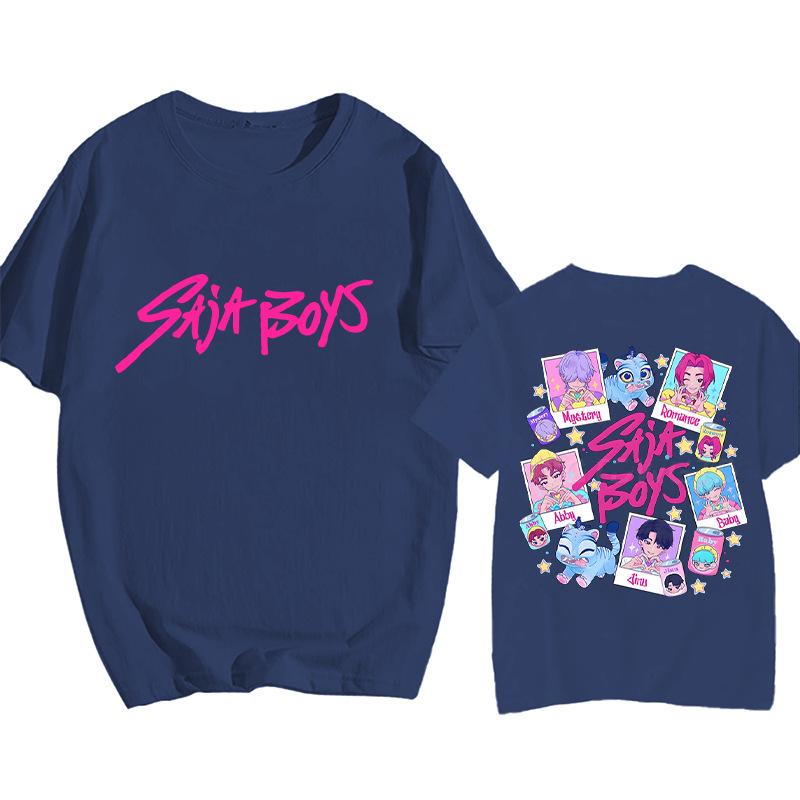 Anime KPop Demon Hunters T-shirt Summer Saja Boys Print Men Women Short Sleeve Y2k Top Summer Oversized Unisex Streetwear Tee 9 Colors