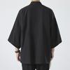 Abrigo Negro de Hombre Capa Blanca Camisa de Playa Verano Haori Hombre Ropa Unisex Hombre