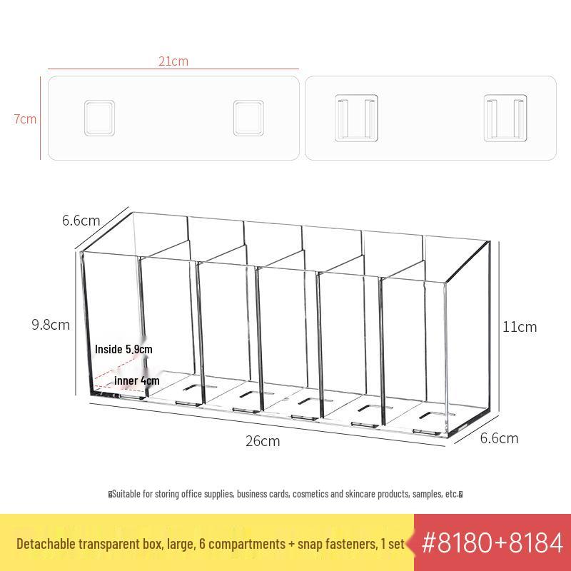 Transparent Wall-Mounted Mirror Cabinet for Bathroom Cosmetics and Lipstick Storage
