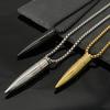 Bestseller Europeo: Collana con Ciondolo Proiettile in Acciaio Inossidabile per Uomo