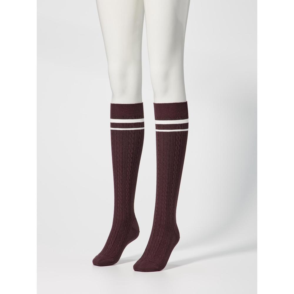 Uniqlo Heattech Hi Socks  Cable Line 