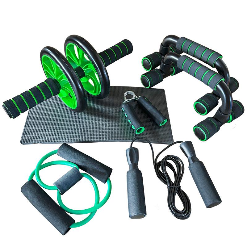 5-Piece Fitness Set: Ab Wheel & Push-Up Bars for Comprehensive Core Training