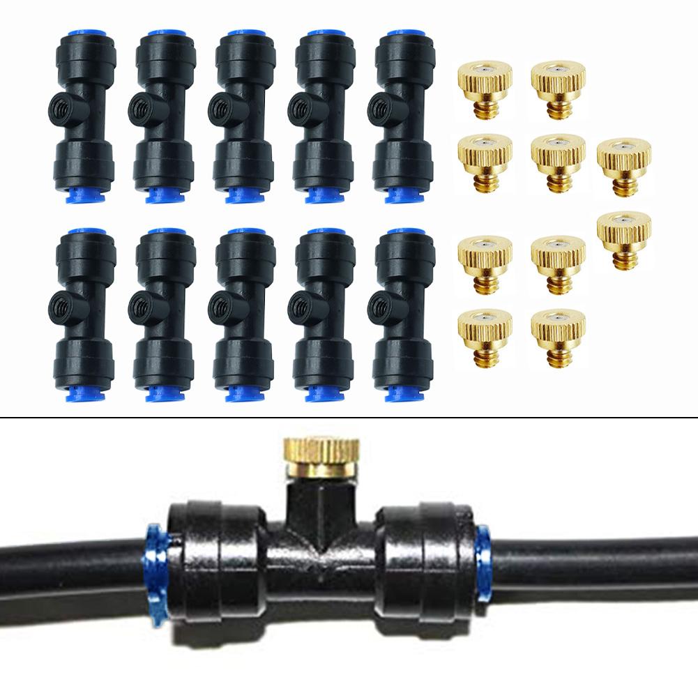 

10Pack Brass Water Atomizers with Leak Proof O Ring and Sliding Lock for Effective Garden Cooling and Irrigation 30 cm