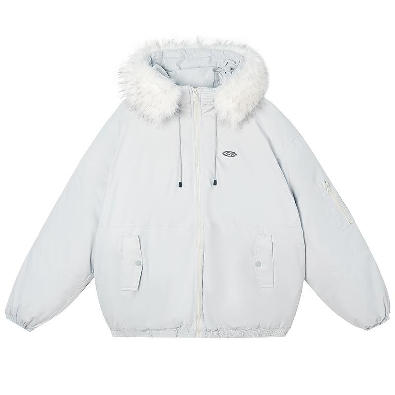 Big fur collar tooling down cotton clothes women's new winter warm down thickened star thick coat
