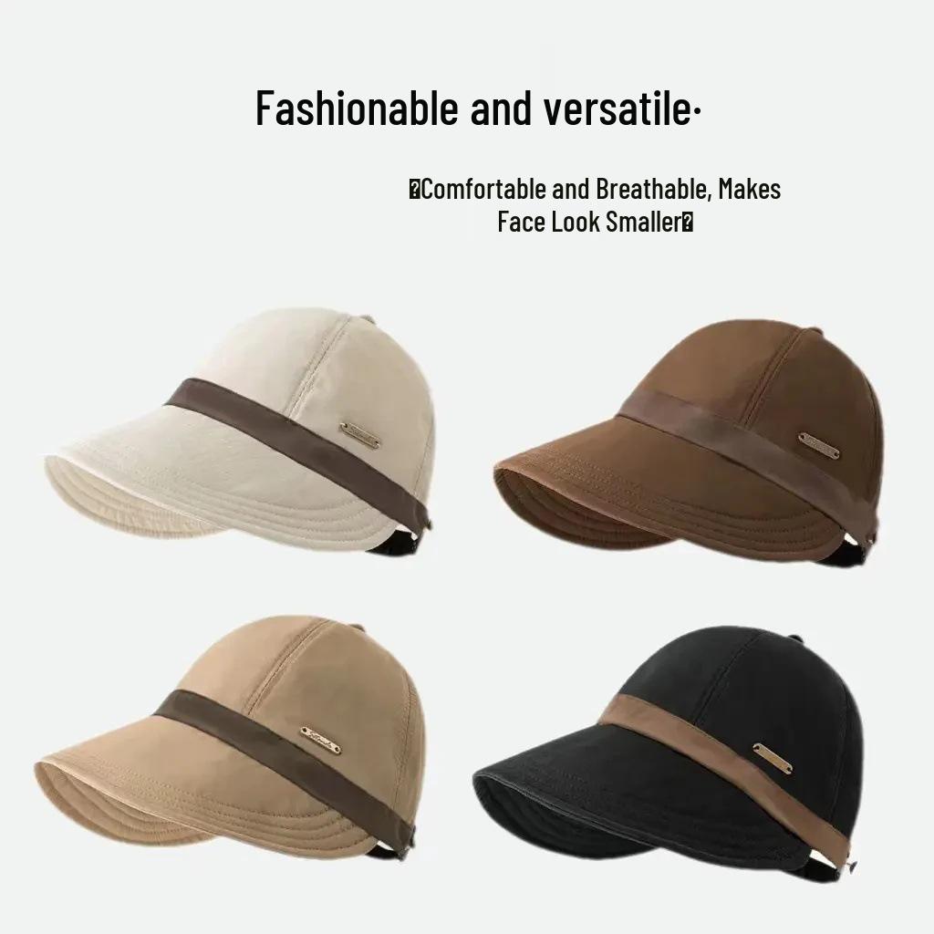 Sleva pro nováčky: Dámský všestranný klobouk proti slunci ve stylu Hepburn - Ležérní baseballový a rybářský styl, Velký obvod hlavy