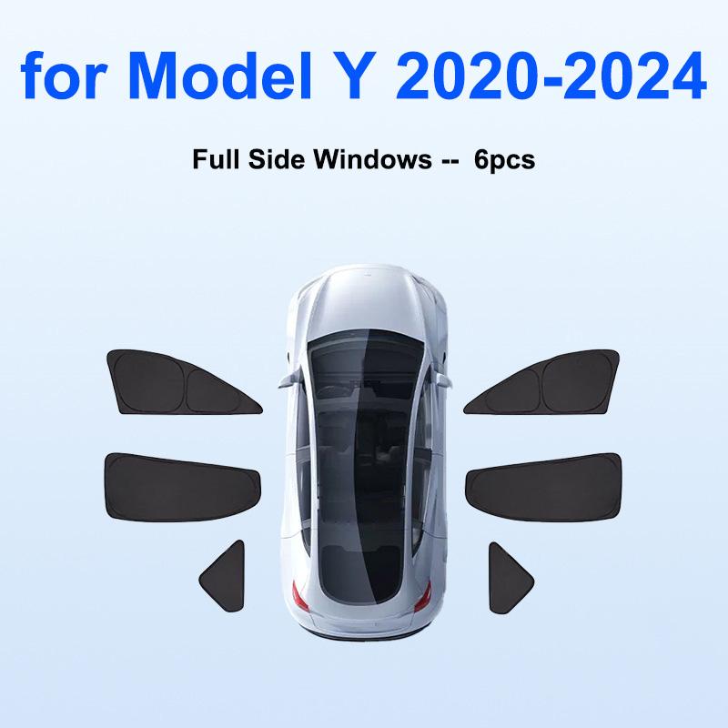 Sun Shade for Tesla Model Y Juniper 2025-2020 Car Windshield Sunshade Cover Front Side Window Privacy Blind Shading for Camping