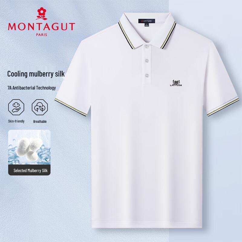 MONTAGUT Men's Cooling Antibacterial Mercerized Polo Shirt
