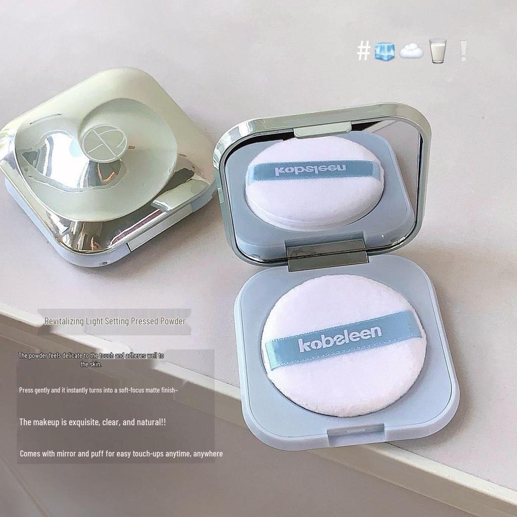 Kobeleen Revitalizing Lightweight Setting Powder Compact with Puff - Natural Tone Correcting Loose Powder.