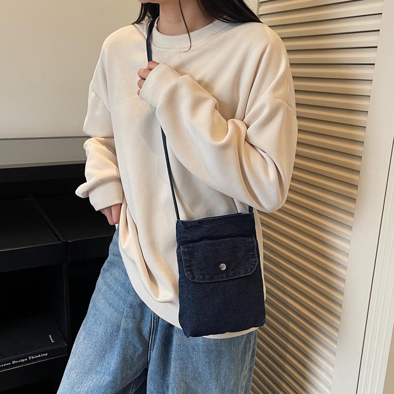 Torebka Damska Jeansowa Vintage Torba na Ramię Mała Torebka na Telefon Komórkowy