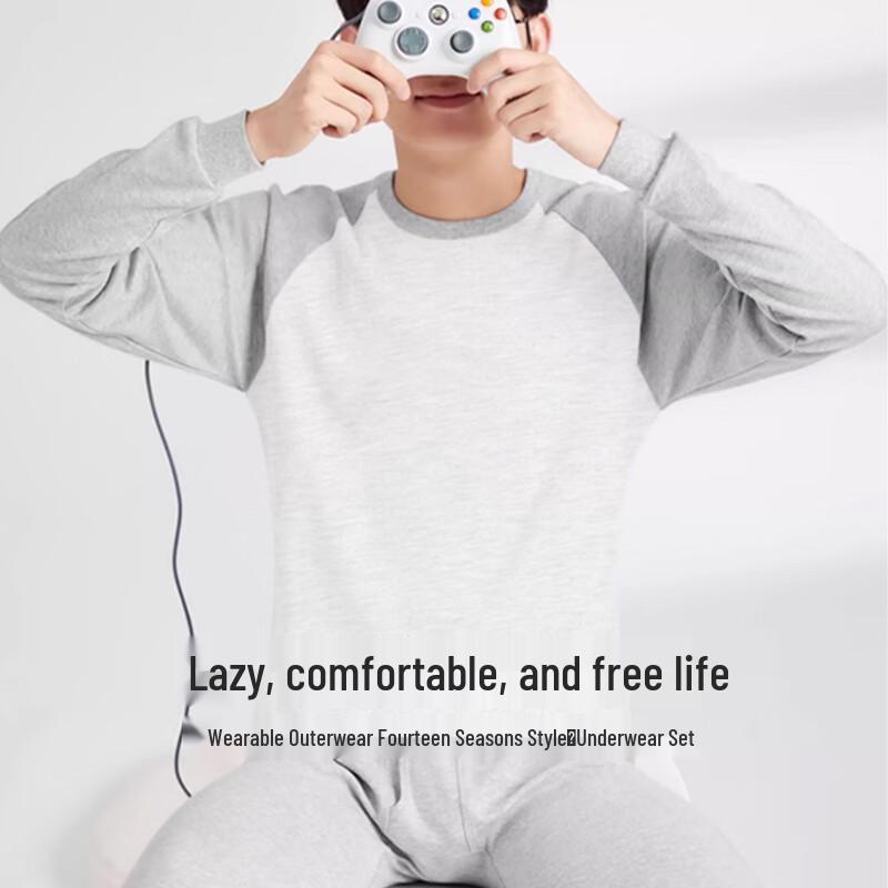 Langsha Boys' Pure Cotton Thermal Underwear Set