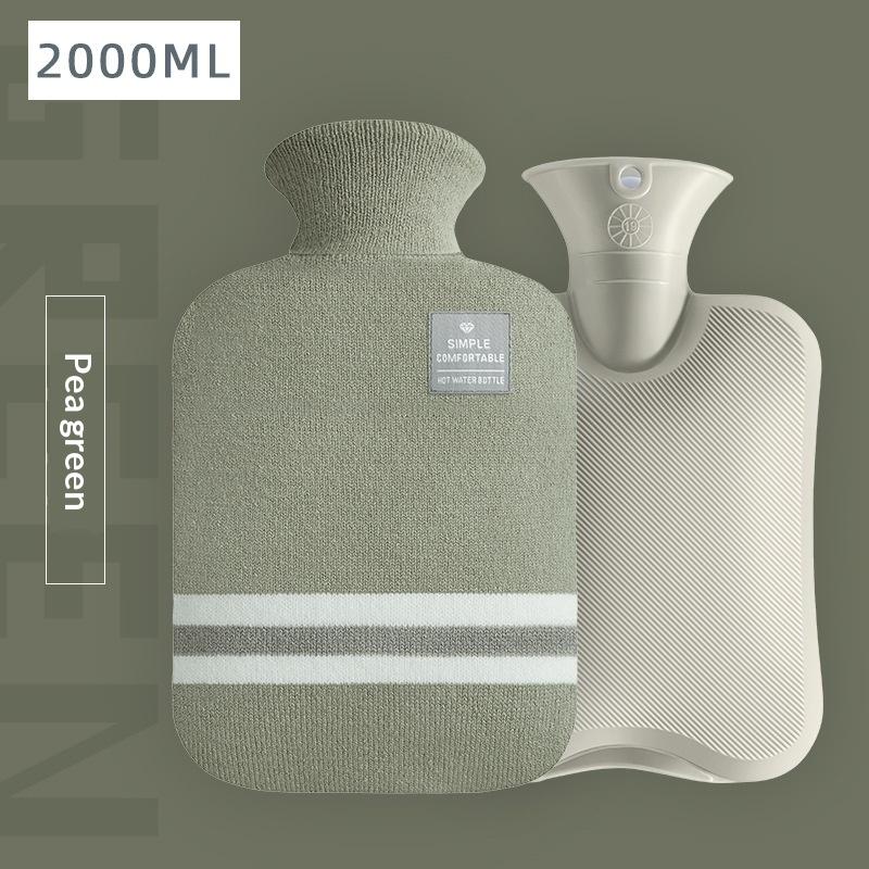 Hot Water Bottle, Water-filled, Cute, Transparent PVC, Portable, Student-sized Velvet Hand Warmer, Large Size.